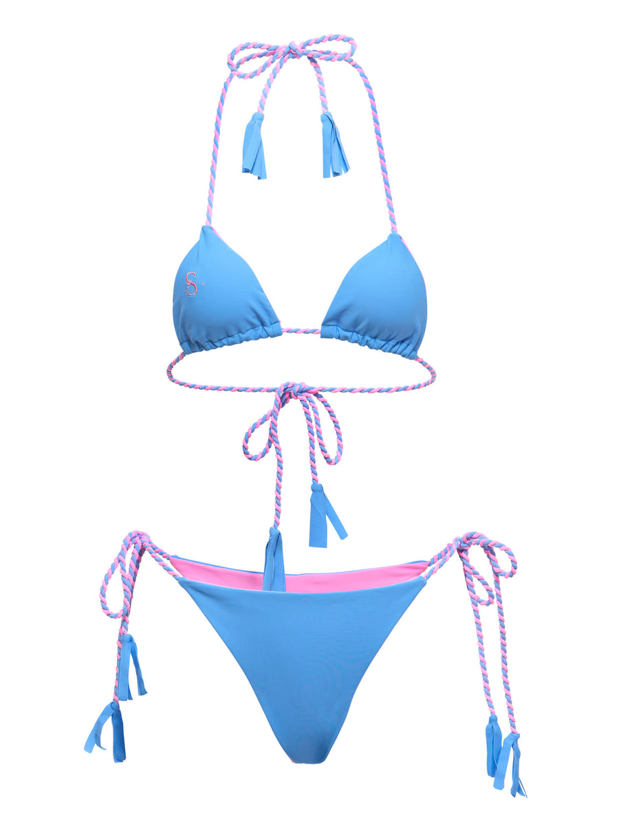 Blue Blush Fusion Two Piece Biweave Rope Bikini
