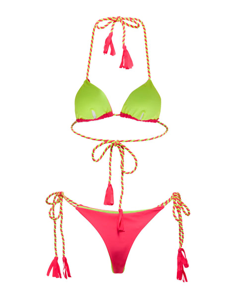 Pink Lemonade Two Piece Biweave Rope Bikini