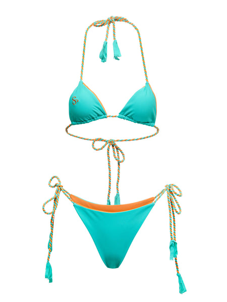 Tropical Sunset Two Piece Biweave Rope Bikini