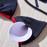 Strap and rope detail of designer bikini